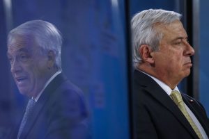 3 de Marzo del 2020/SANTIAGO El Presidente de la Republica, Sebastián Piñera, junto al ministro de Salud Jaime Mañalich, se refiere a la presentación del Plan de Acción frente a situación global de coronavirus, en la sala de prensa del Palacio de La Moneda. Foto: Agencia Uno.