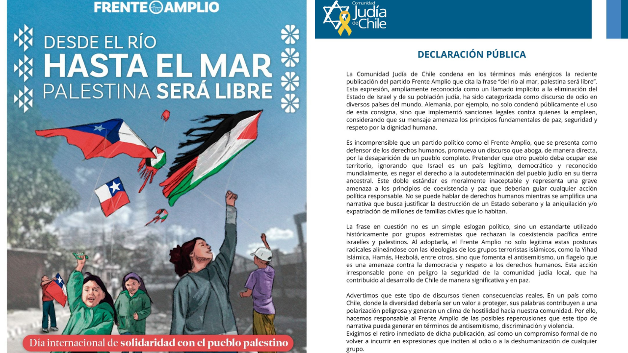 La controversia entre el FA y la Comunidad Judía por usar una expresión calificada de antisemita por la Cámara de EE.UU.