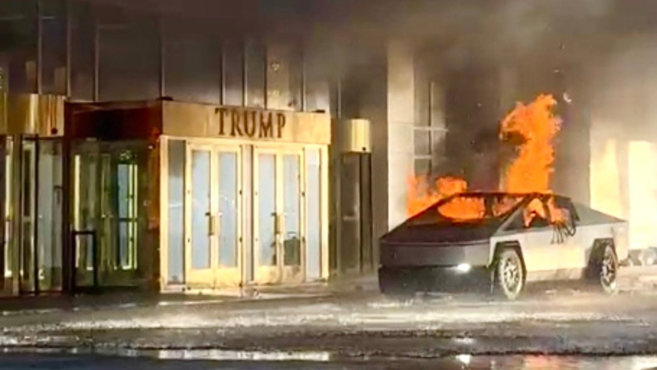 Así fue la explosión de un Tesla en la entrada del Hotel Trump de Las Vegas (Vea aquí el video)