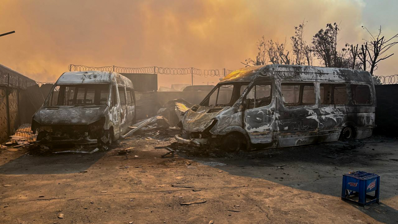 Registro de los daños en Lirquén, Región del Biobío, luego del incendio forestal.
