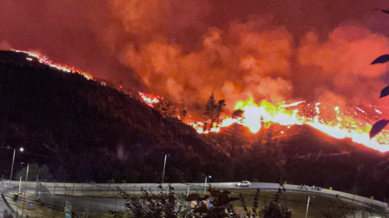 Incendio forestal sector Lotato, Puente 1, de la comuna de Concepción